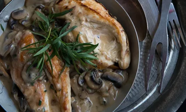 Chicken and Mushroom Fricassee, Traditional French Food Recipes