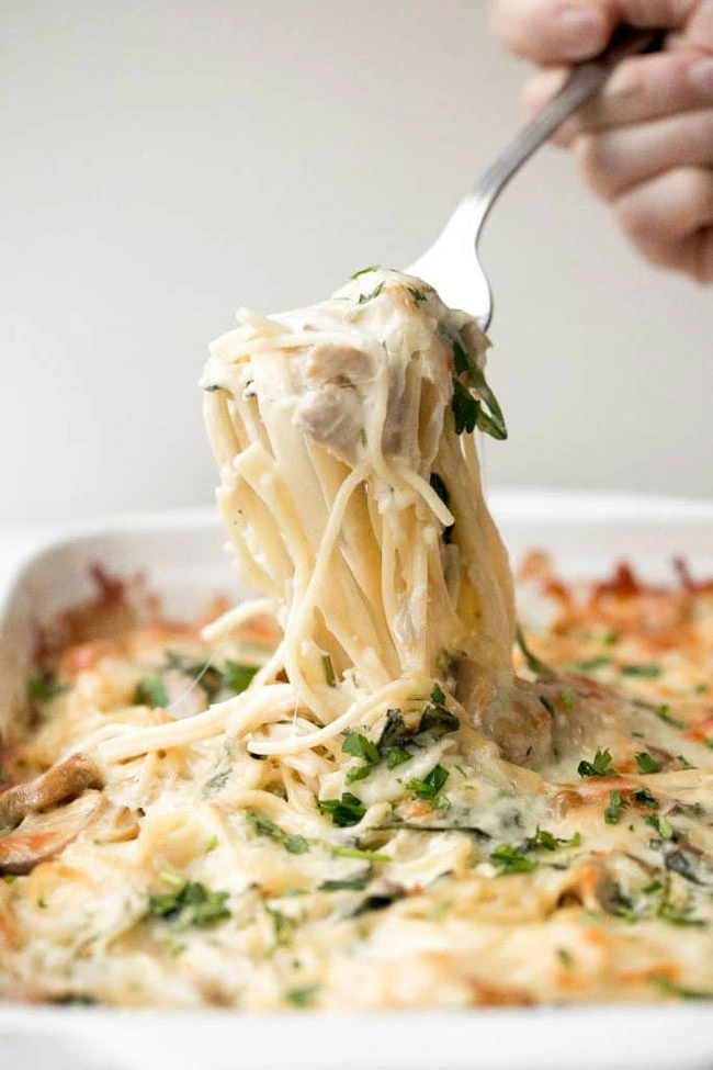 turkey tetrazzini with spinach